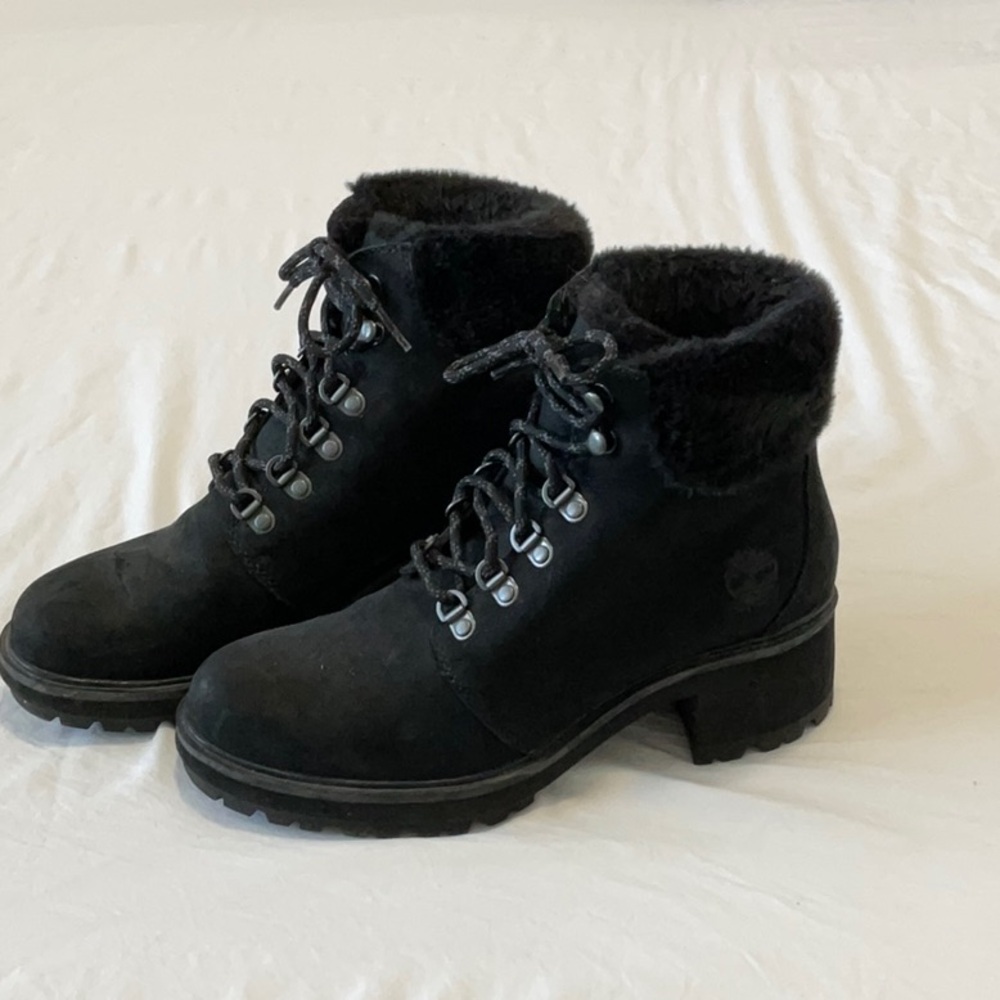 Timberland Black Lace Up Boots with Rugged Sole